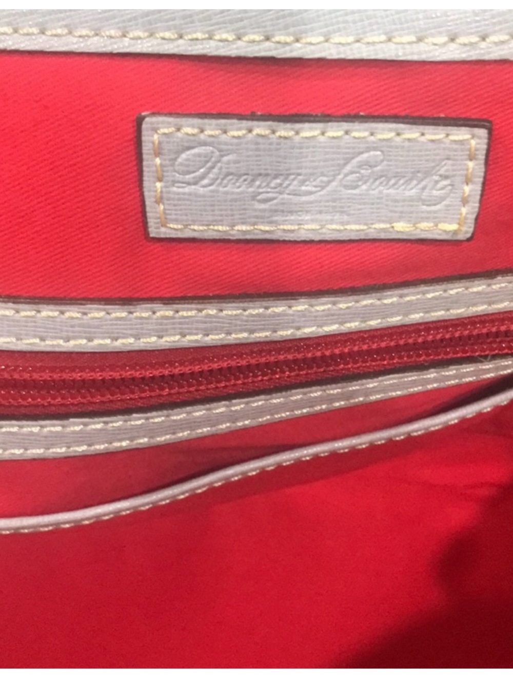 Dooney & Bourke Light Gray Dome Satchel with Gold Hardware - Picture 6 of 7